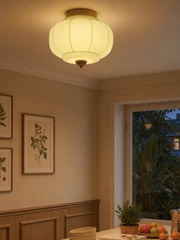 Eloise Flush Mount Milk Glass Ceiling Light – Modern Accent Lighting with Artistic Glass Shade
